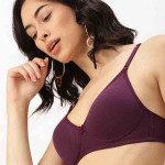 Burgundy Solid Non-Wired Lightly Padded Everyday Bra