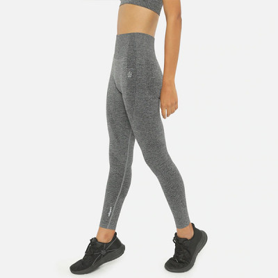 Women Grey Patterned Seamless Contour Leggings